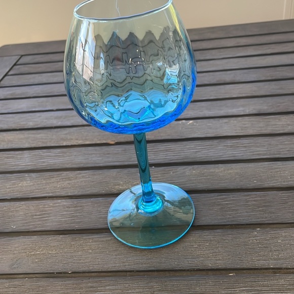 Vintage  Mid Century Blue Empoli Style Optic Snifter Glass. - Picture 5 of 6